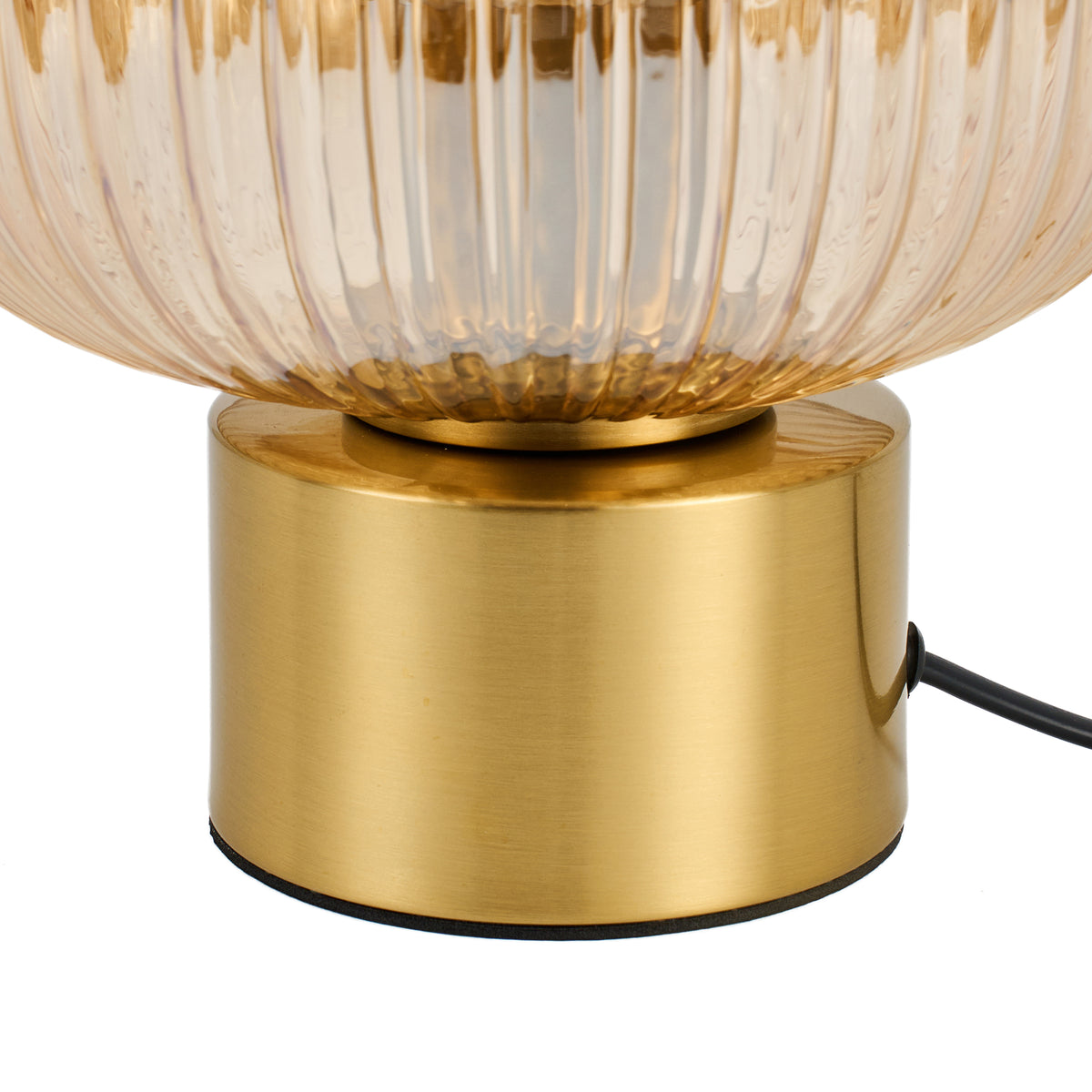 Tafellamp Amberglas Geribbeld – Goud