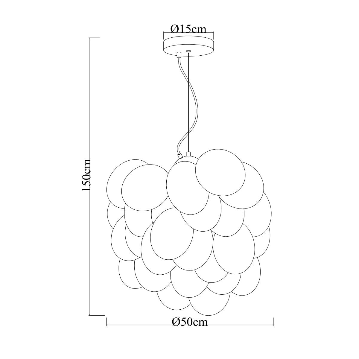 Hanglamp Grape – Moderne amber glas lamp