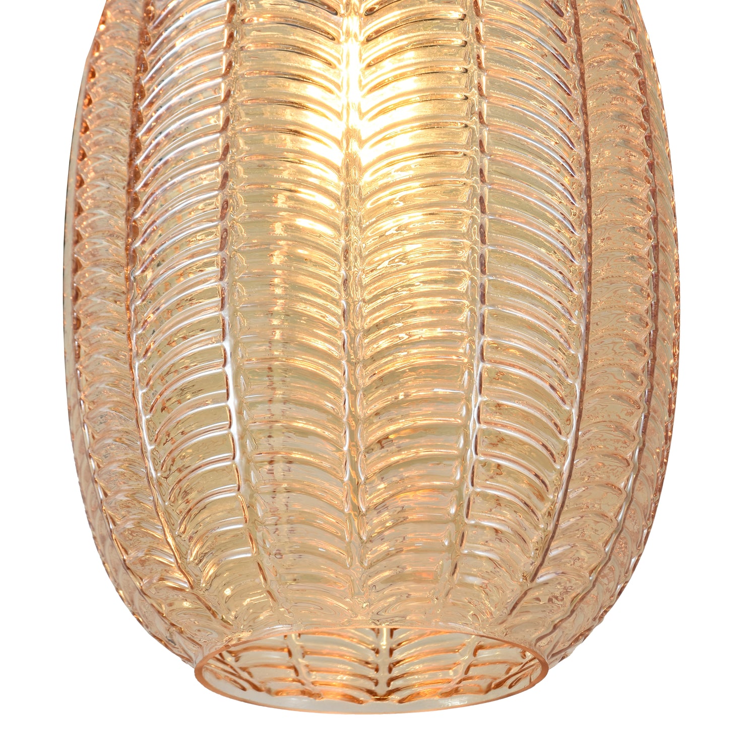 Hanglamp Zwart met Messing en Amber Glas – 3-Lichts - Liva