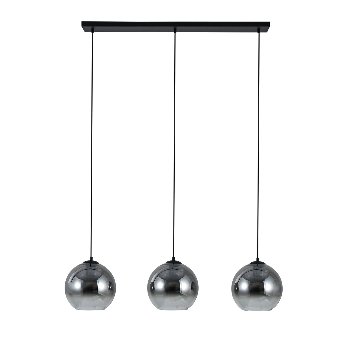Hanglamp Zwart met Fade Glas – 3-Lichts Langwerpig | Monari