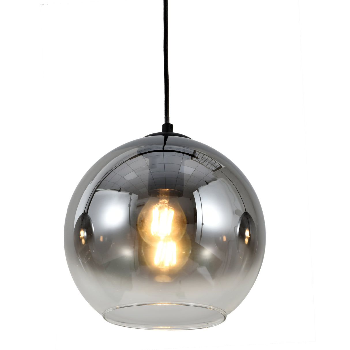 Hanglamp Zwart met Fade Glas – 3-Lichts Langwerpig | Monari