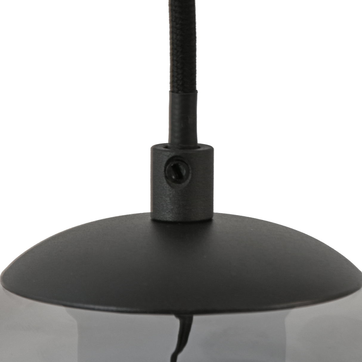 Hanglamp Marie- Zwart met fade glas - 5 lichtpunten - Rond