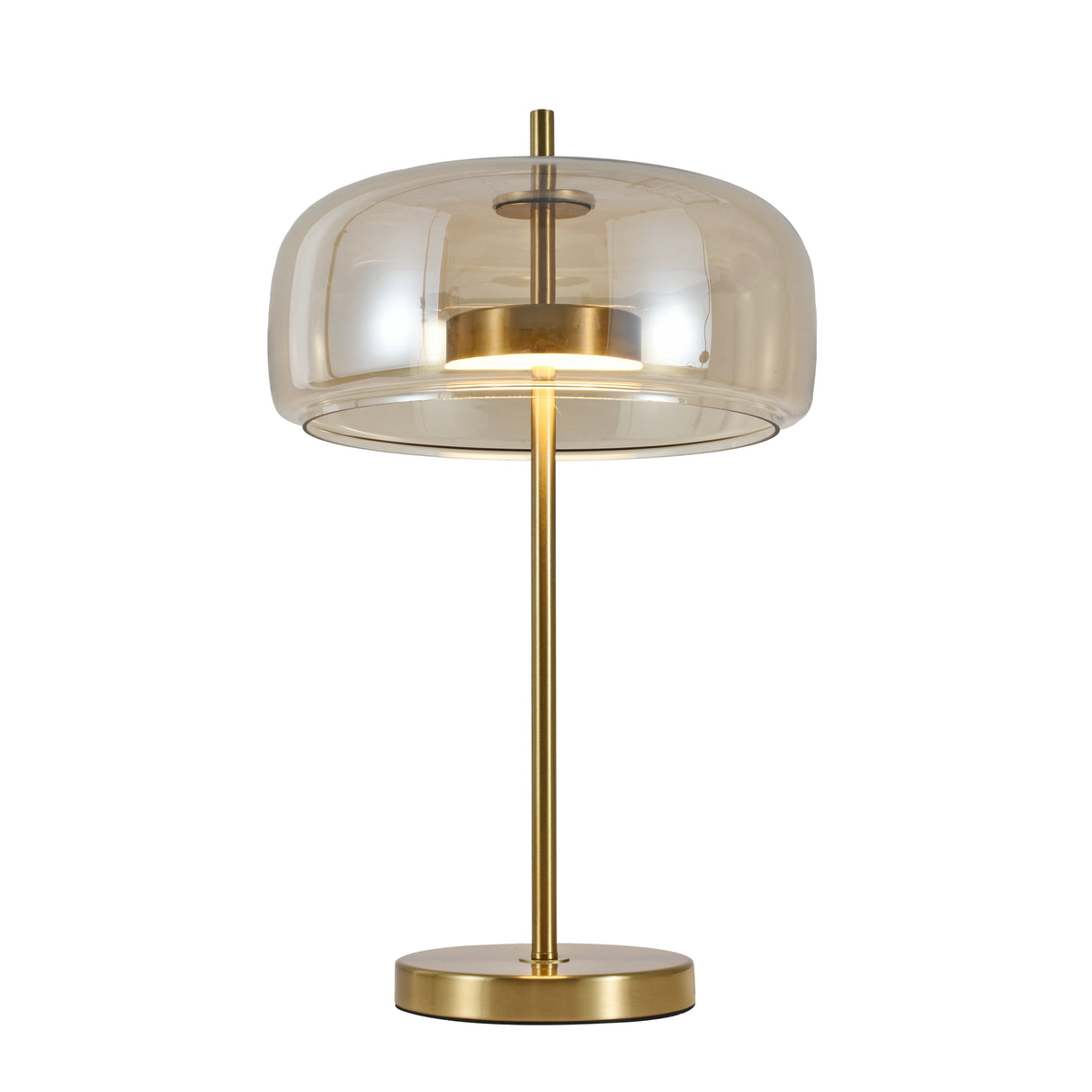 Tafellamp Lune - Messing met Amber glas - Geïntegreerde lichtbron