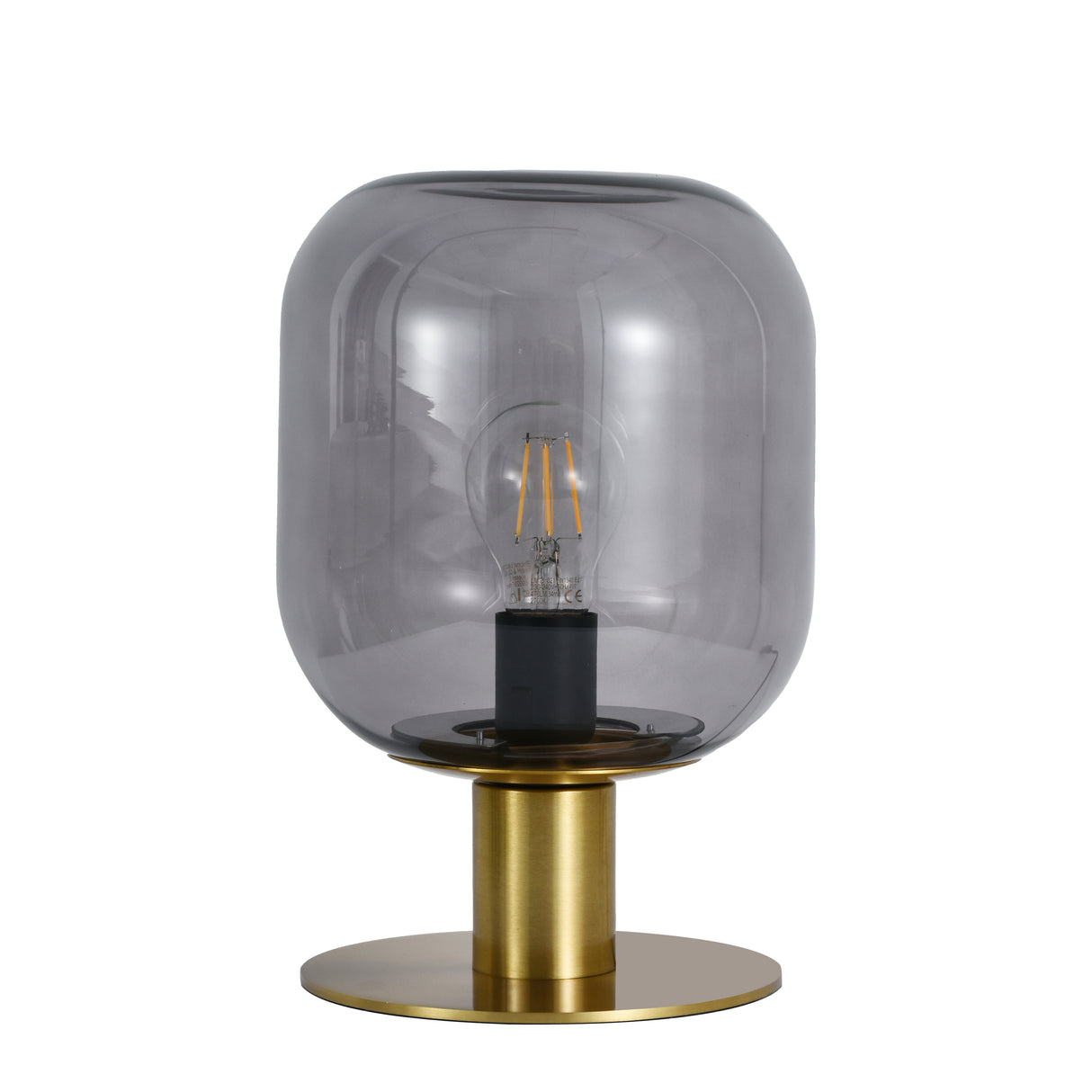 Tafellamp Laura - Messing met Smoke glas