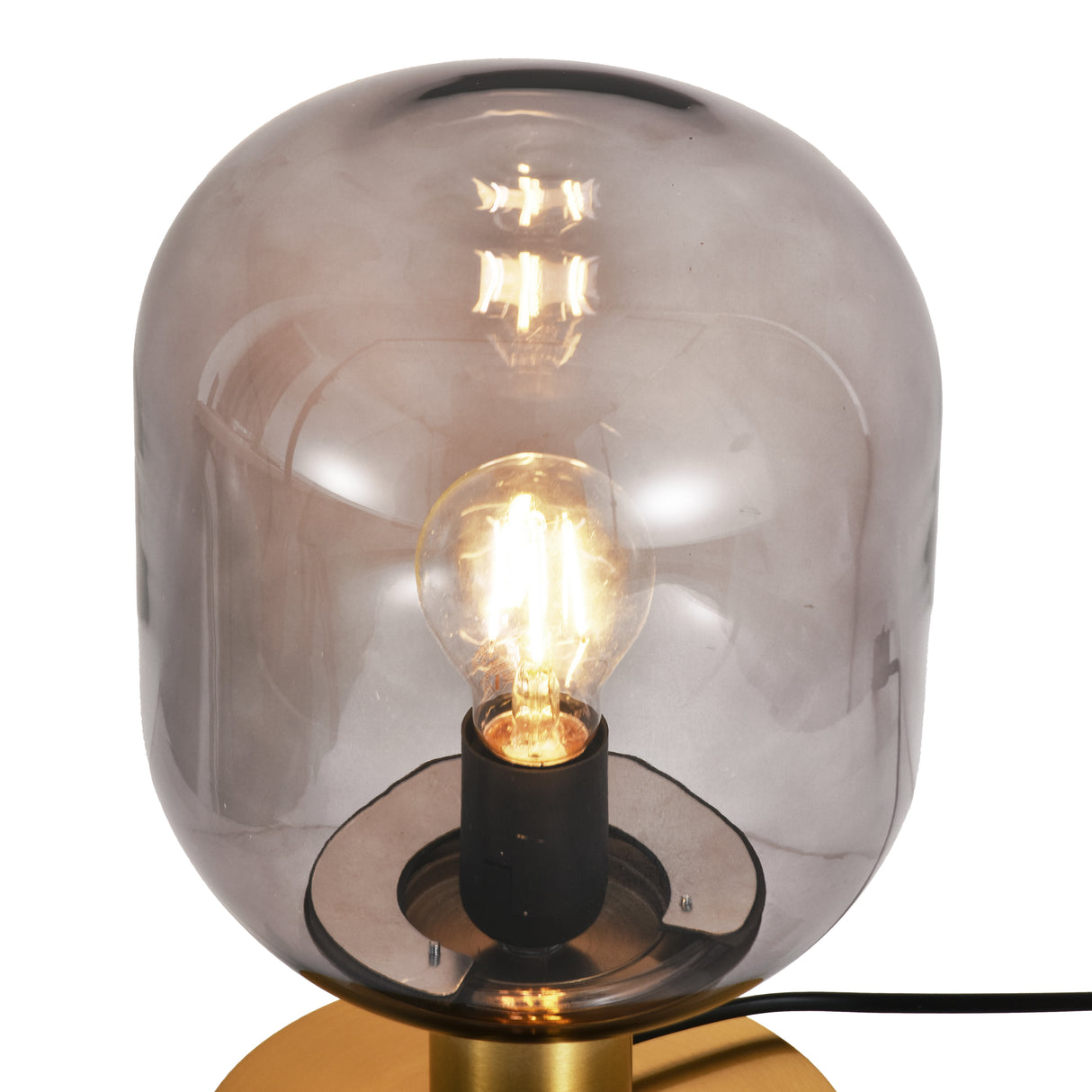 Tafellamp Laura - Messing met Smoke glas