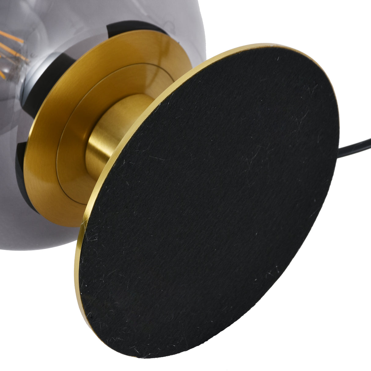 Tafellamp Laura - Messing met Smoke glas