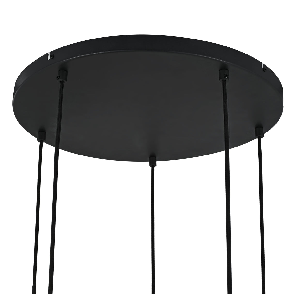 Hanglamp Zwart met Messing en Amber Glas – 5-Lichts - Noah