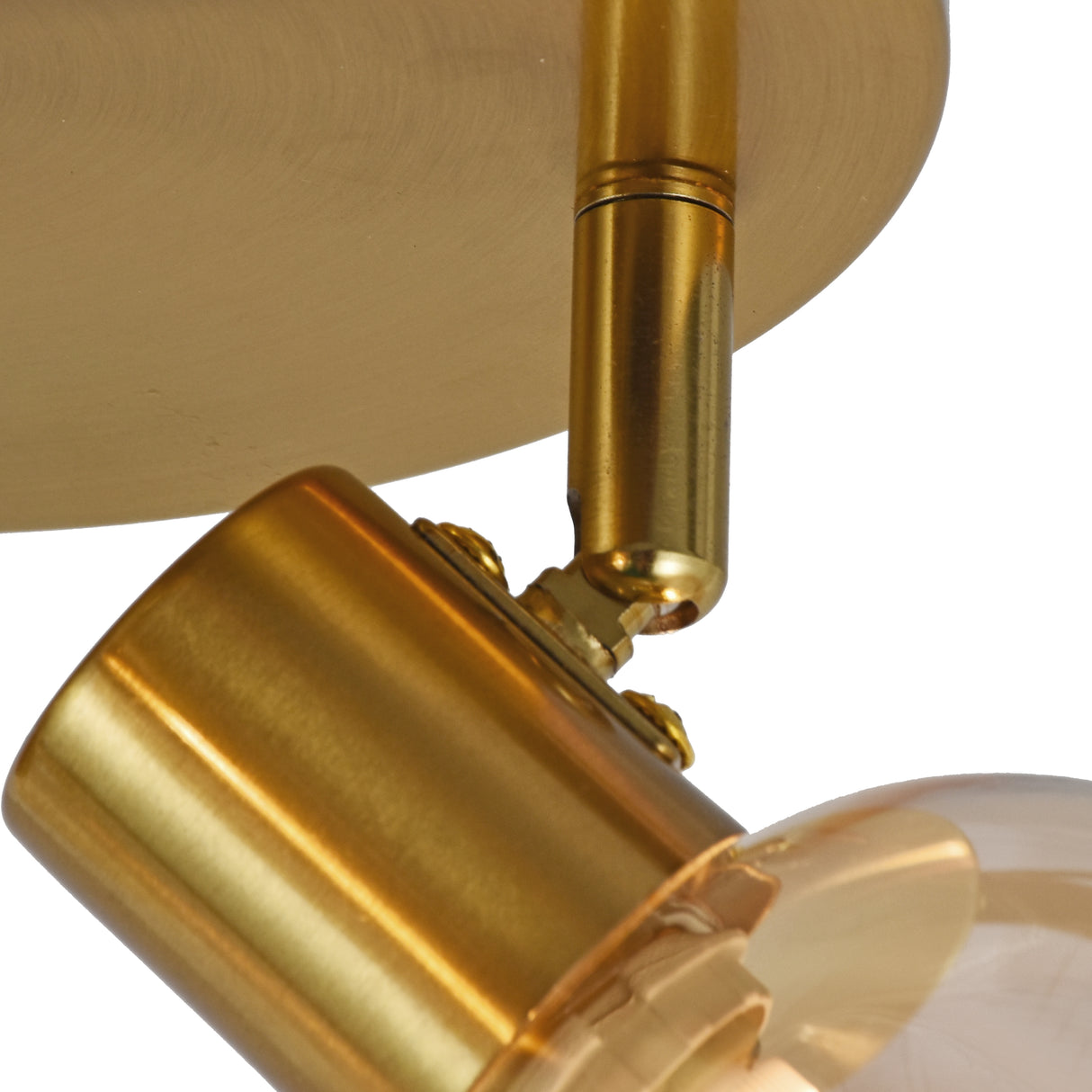 Plafondlamp Goud - 3 Amber Glasbollen - Nora