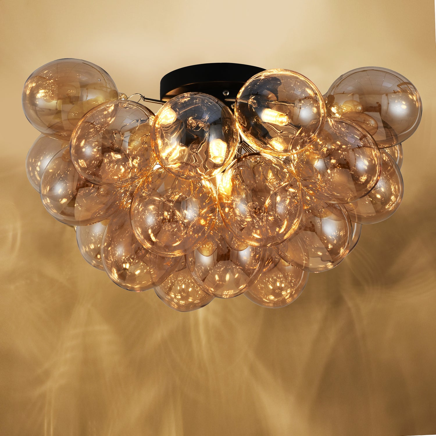 Plafondlamp Grape – Moderne amber glas lamp