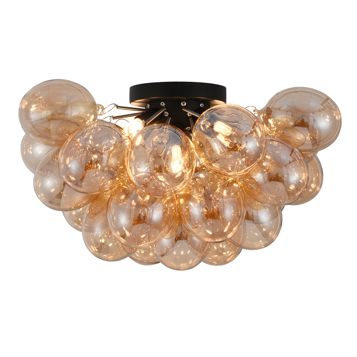 Plafondlamp Grape – Moderne amber glas lamp