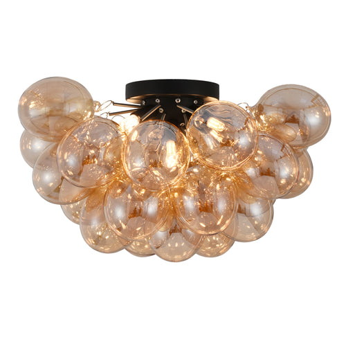 Plafondlamp Grape – Moderne amber glas lamp