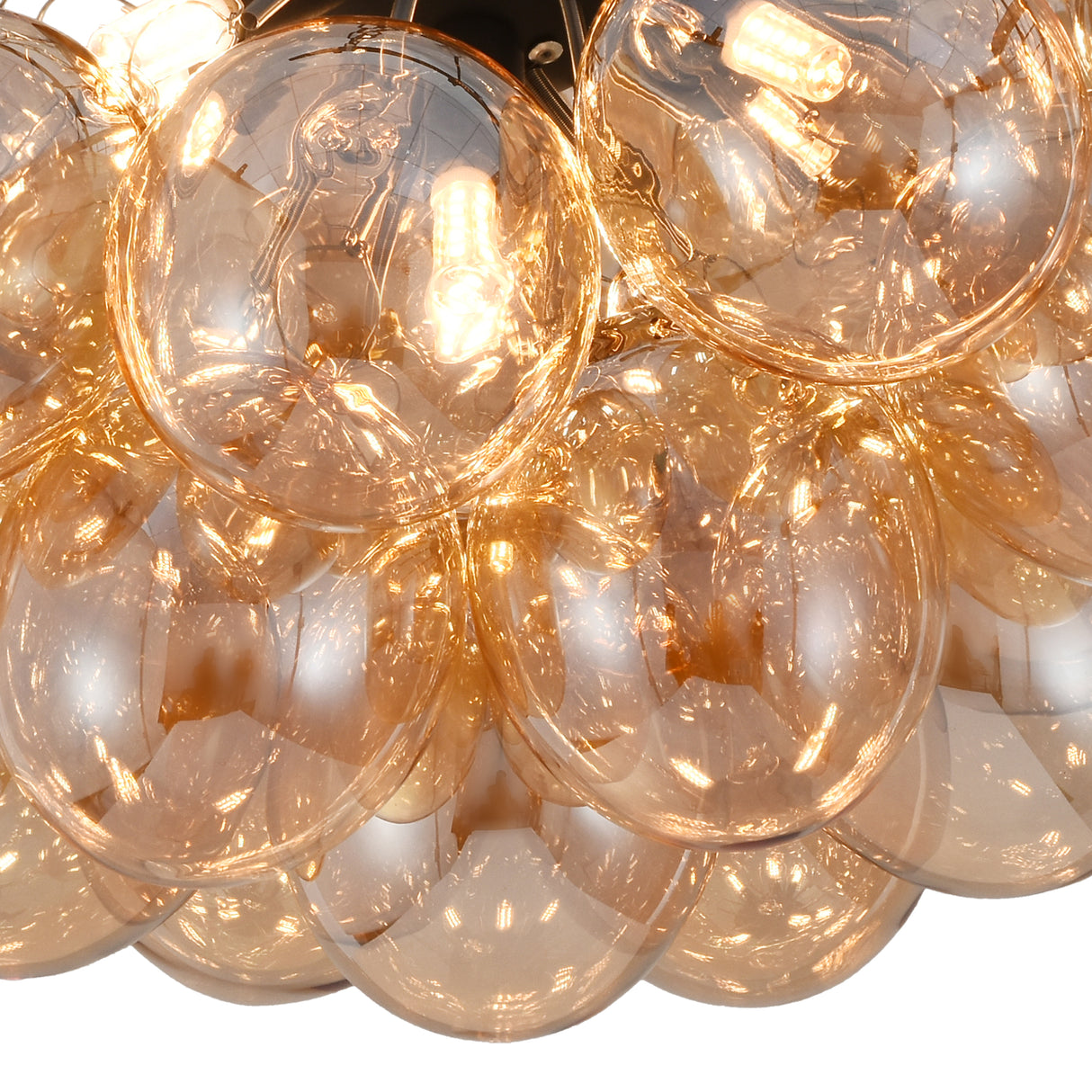 Plafondlamp Grape – Moderne amber glas lamp