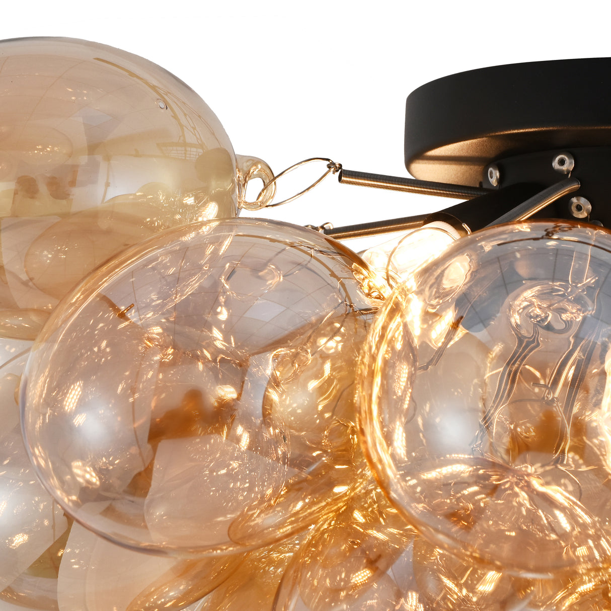 Plafondlamp Grape – Moderne amber glas lamp