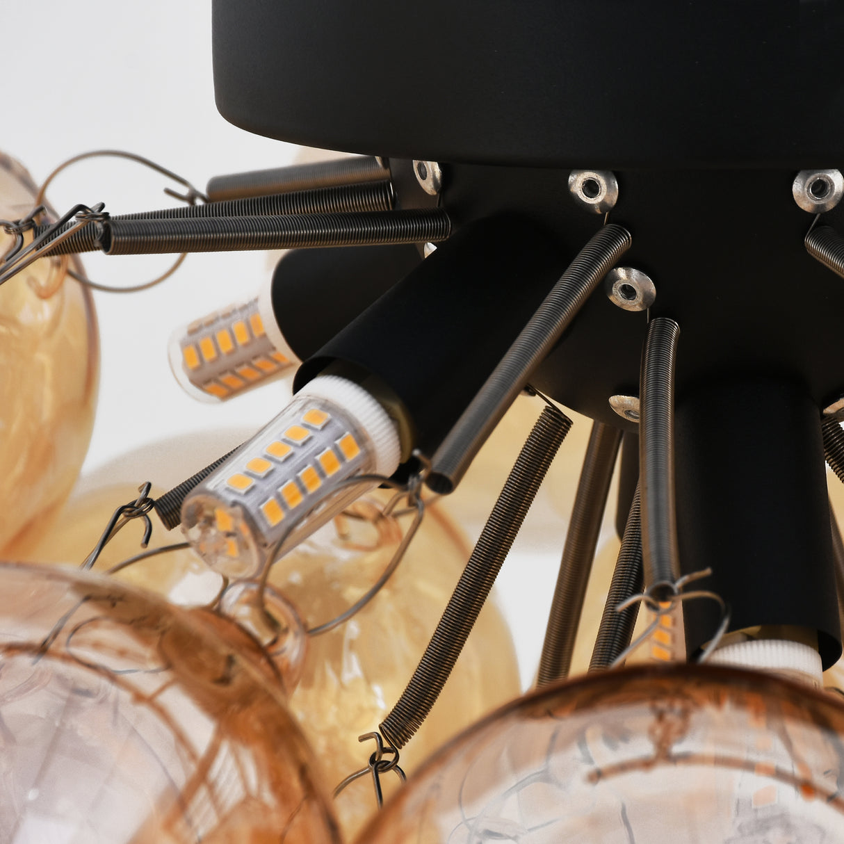 Plafondlamp Grape – Moderne amber glas lamp