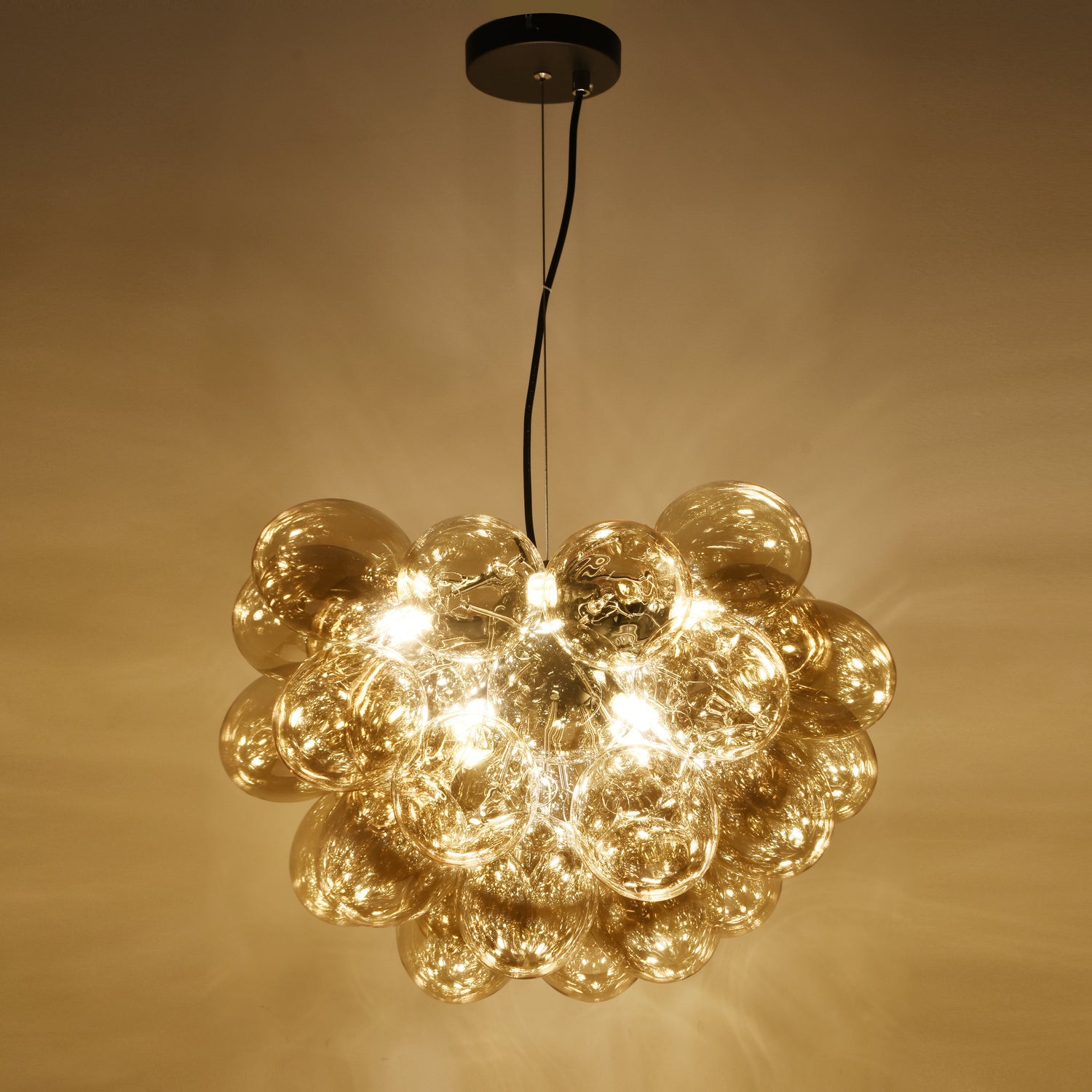 Hanglamp Grape – Moderne amber glas lamp