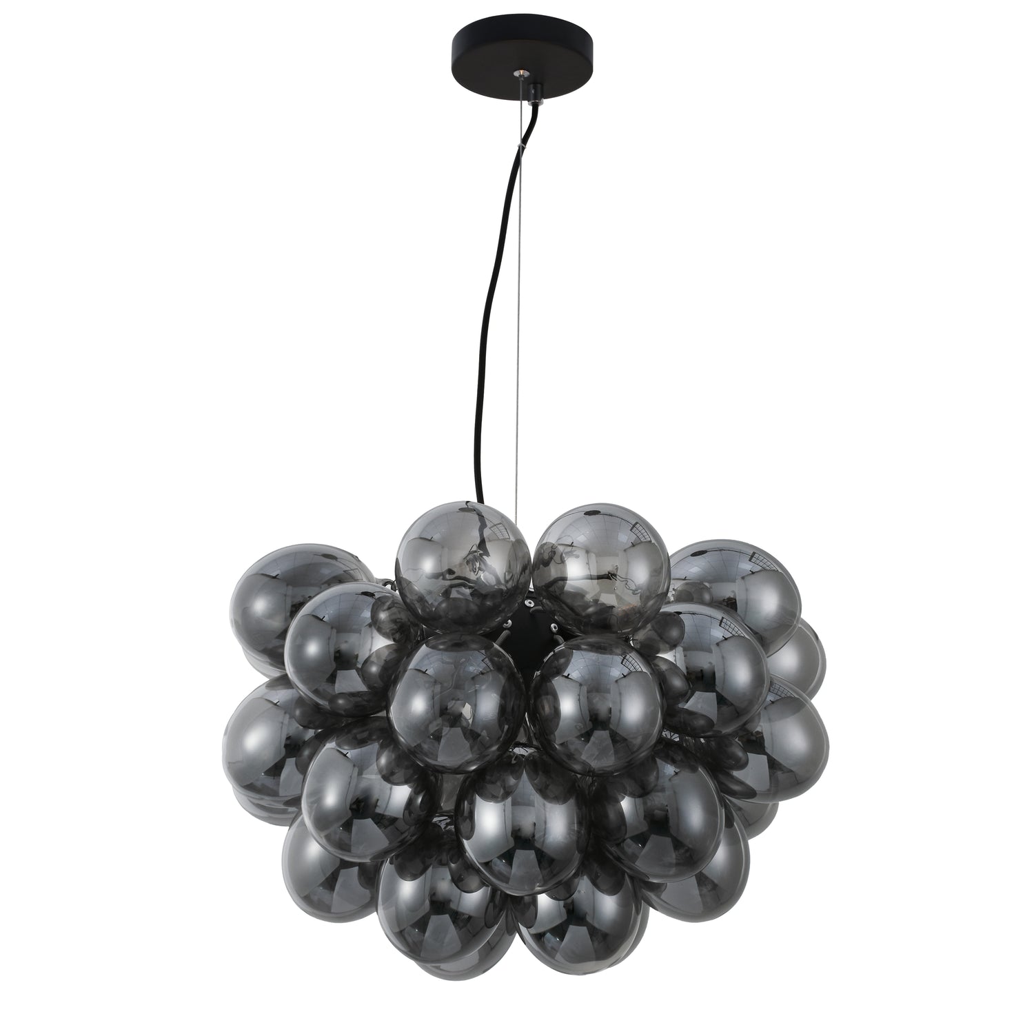 Hanglamp Grape – Zwart met smoke glas