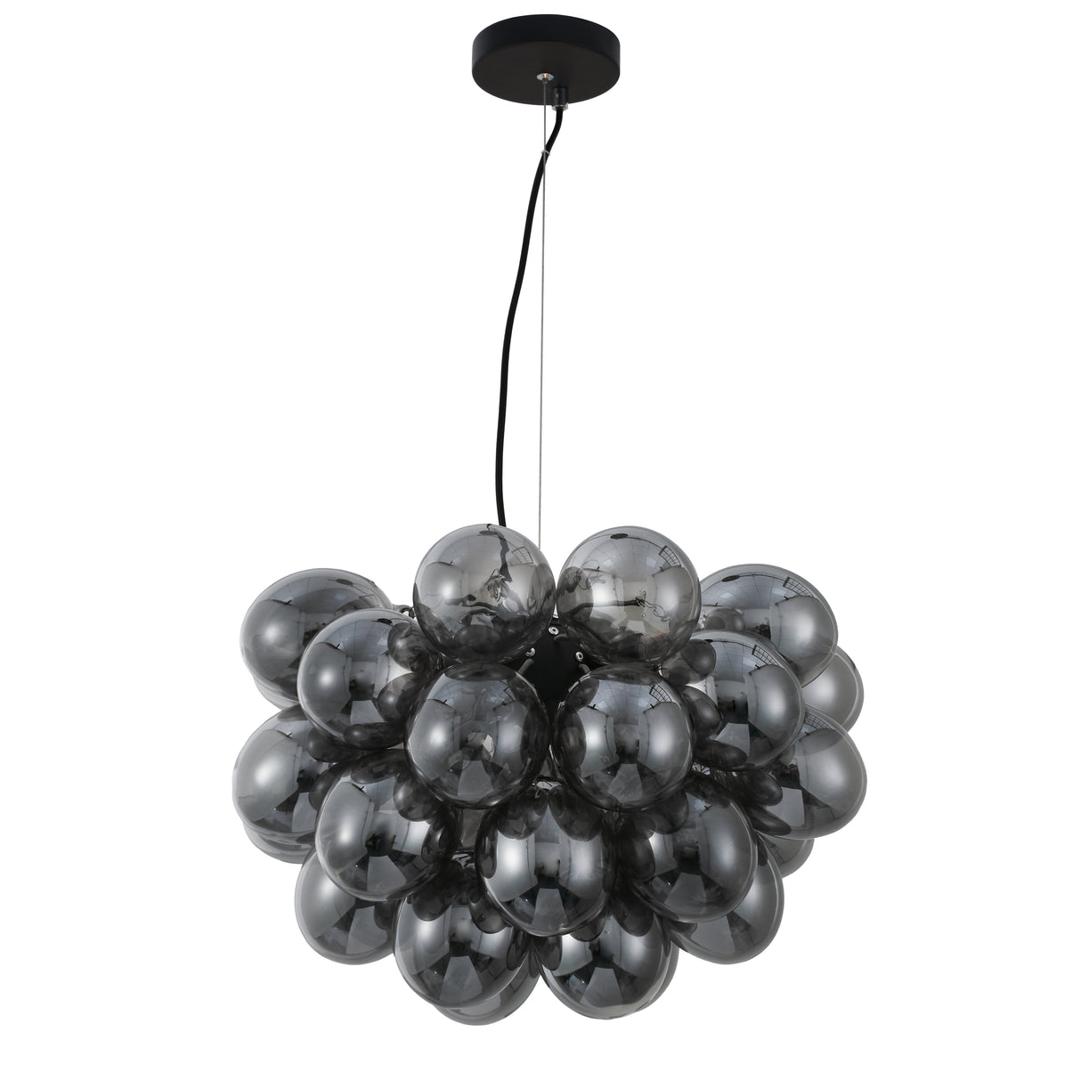 Hanglamp Grape – Zwart met smoke glas