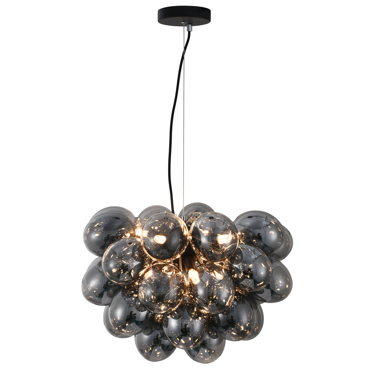 Hanglamp Grape – Zwart met smoke glas