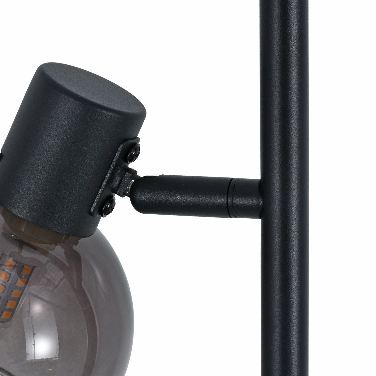 Vloerlamp Fleur- Zwart met Smoke glas- 3 lichts