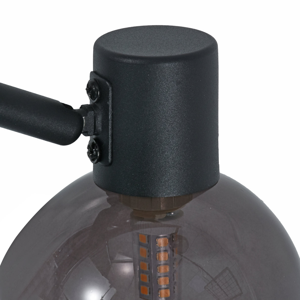 Vloerlamp Fleur- Zwart met Smoke glas- 3 lichts