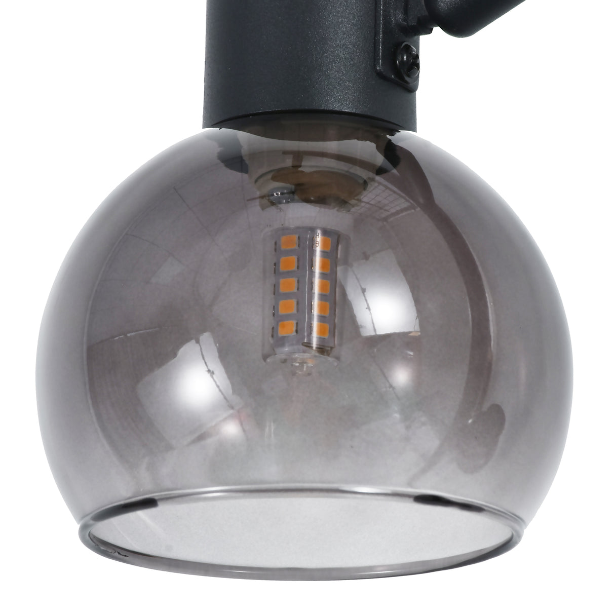 Vloerlamp Fleur- Zwart met Smoke glas- 3 lichts