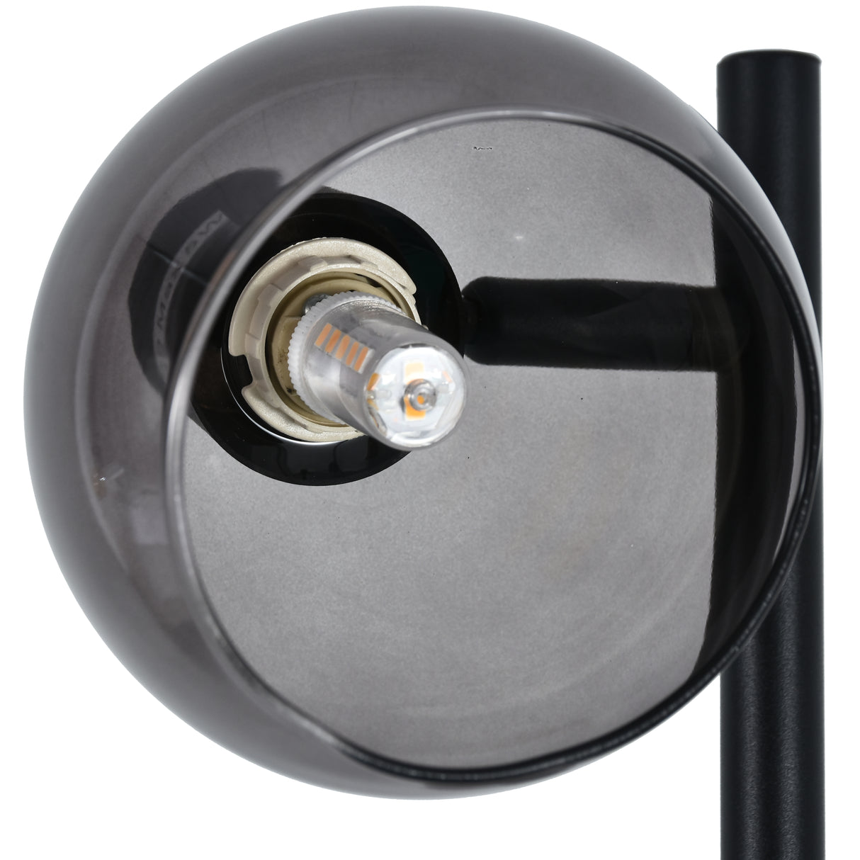 Vloerlamp Fleur- Zwart met Smoke glas- 3 lichts