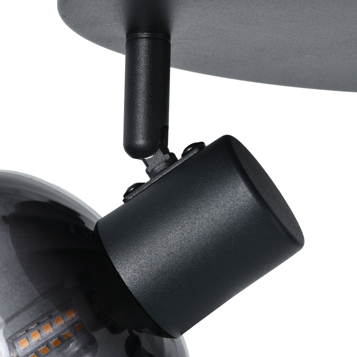 Plafondlamp Zwart - 3 smoke Glasbollen - Yaro