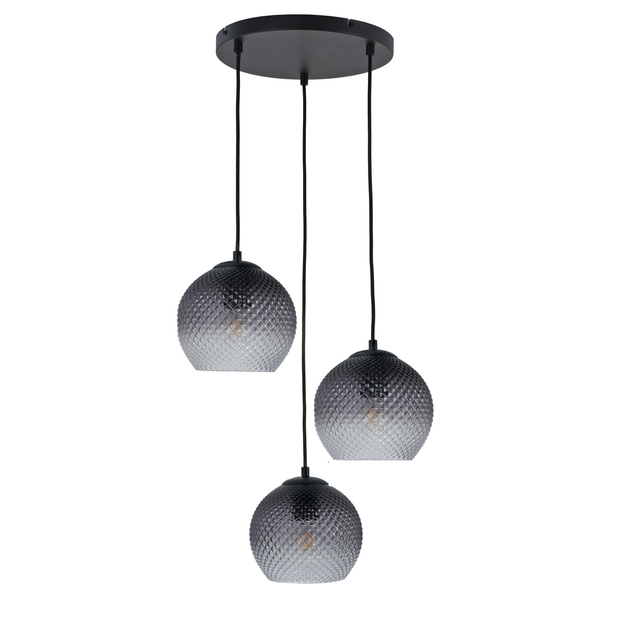 Hanglamp Lisa – 3-Lichts - Ribbel Fade Glas