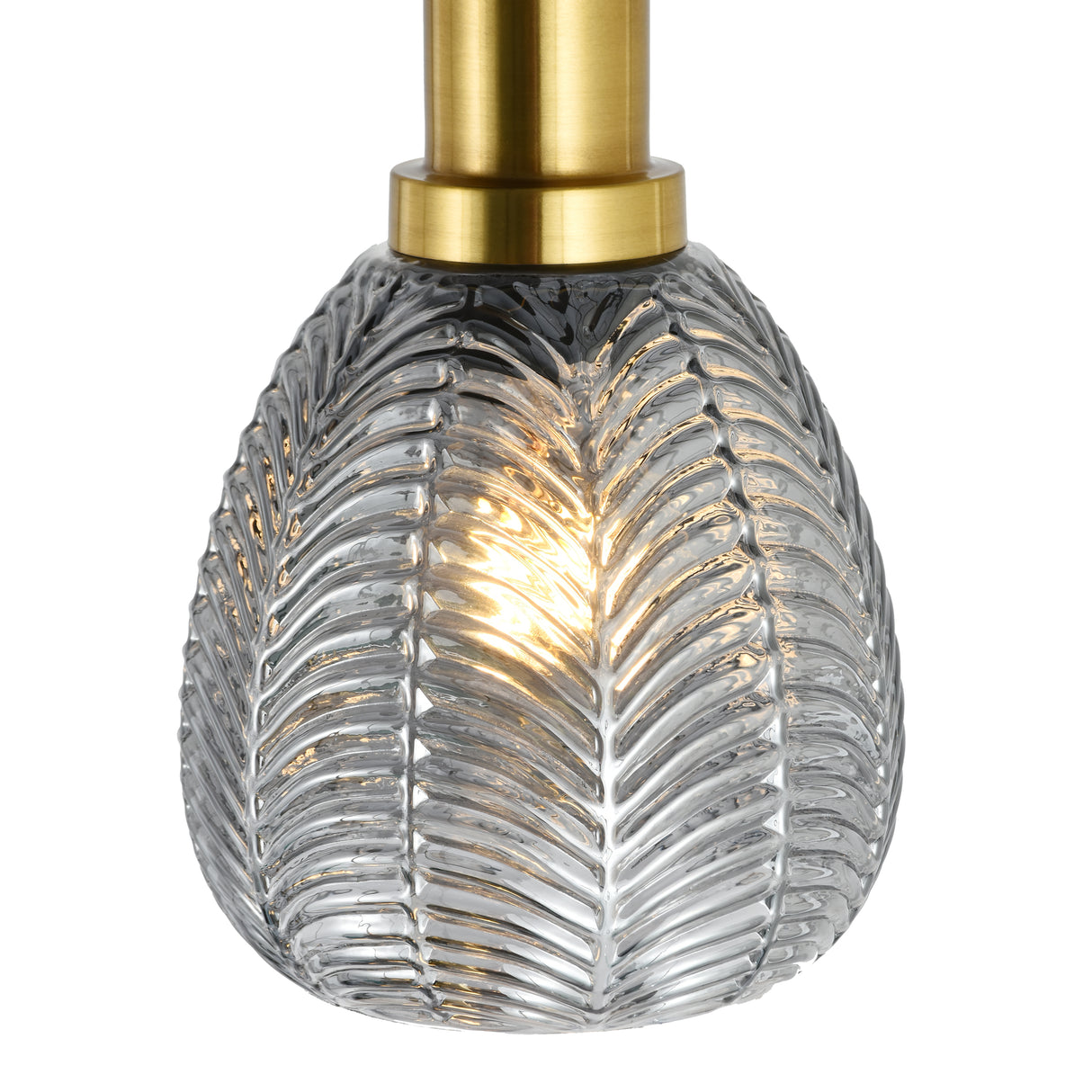 Hanglamp Sanne- Zwart met smoke glas en messing - 5 lichtpunten