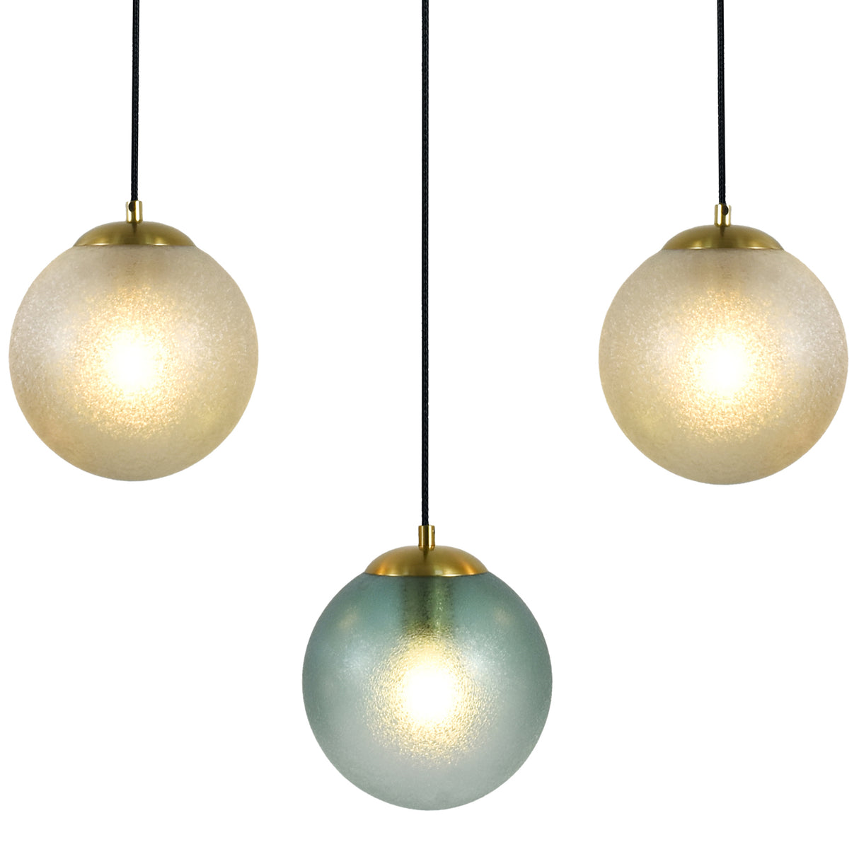 Hanglamp Noor - 5 kleurbollen met zwart/messing