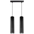 hanglamp zwart industrieel 2-lamps E27 boven eettafel