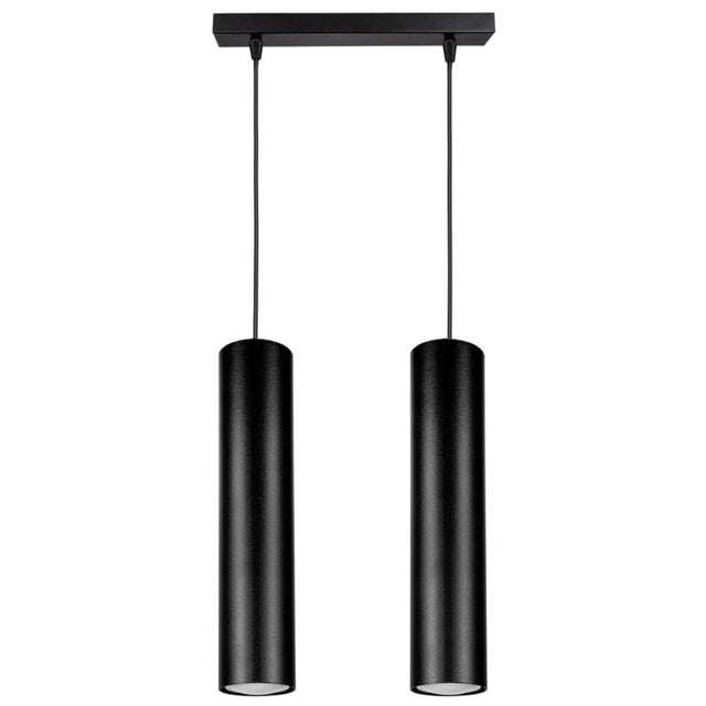 hanglamp zwart industrieel 2-lamps E27 boven eettafel