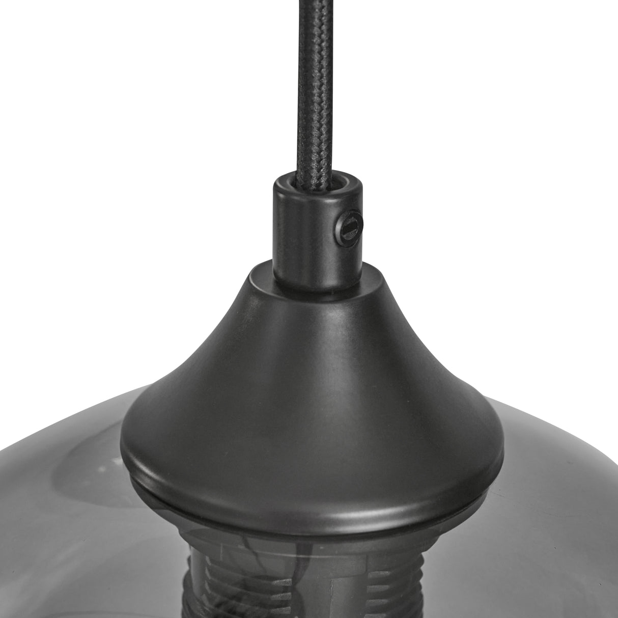 Hanglamp 3-Lichts Bol Rookglas Industrieel Woonkamer Eetkamer Smoke Zwart Grey