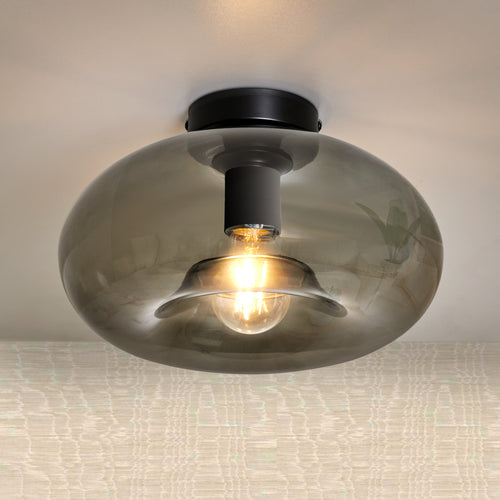 Design Plafondlamp Art Deco Zwart smoke -