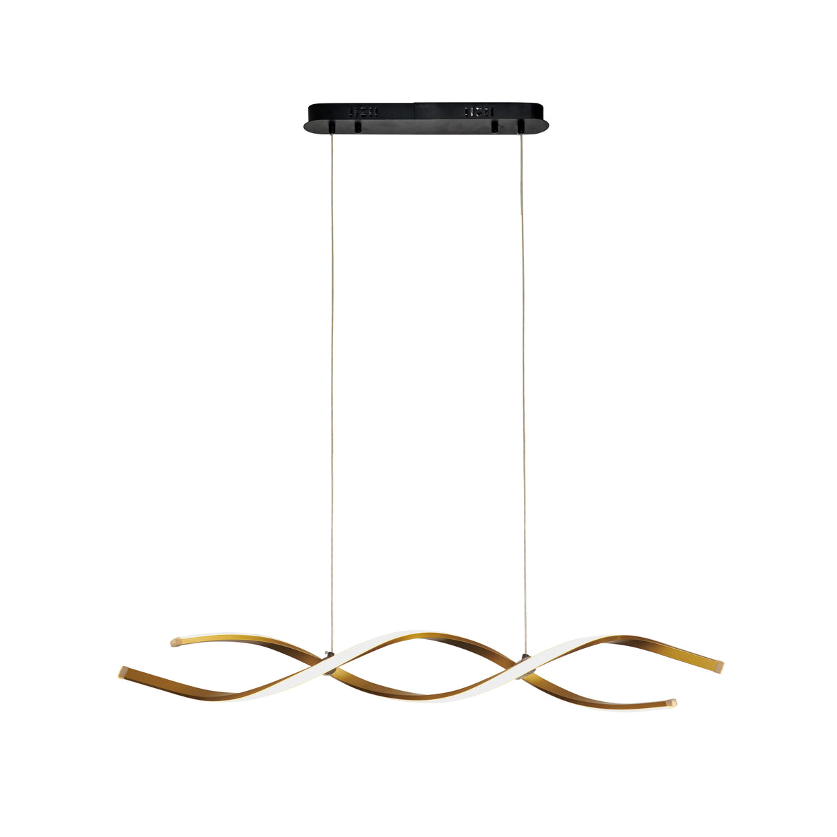 Langwerpige LED Hanglamp Goud Golfvorm – 3 Kleurig