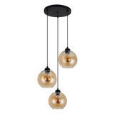 Hanglamp Amber Glas 3-lichts – Ø20 cm - Rond