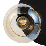 Plafondlamp Amber Glas 3-Lichts – Zwart met E27 Fittingen