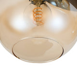 Plafondlamp Amber Glas 3-Lichts – Zwart met E27 Fittingen