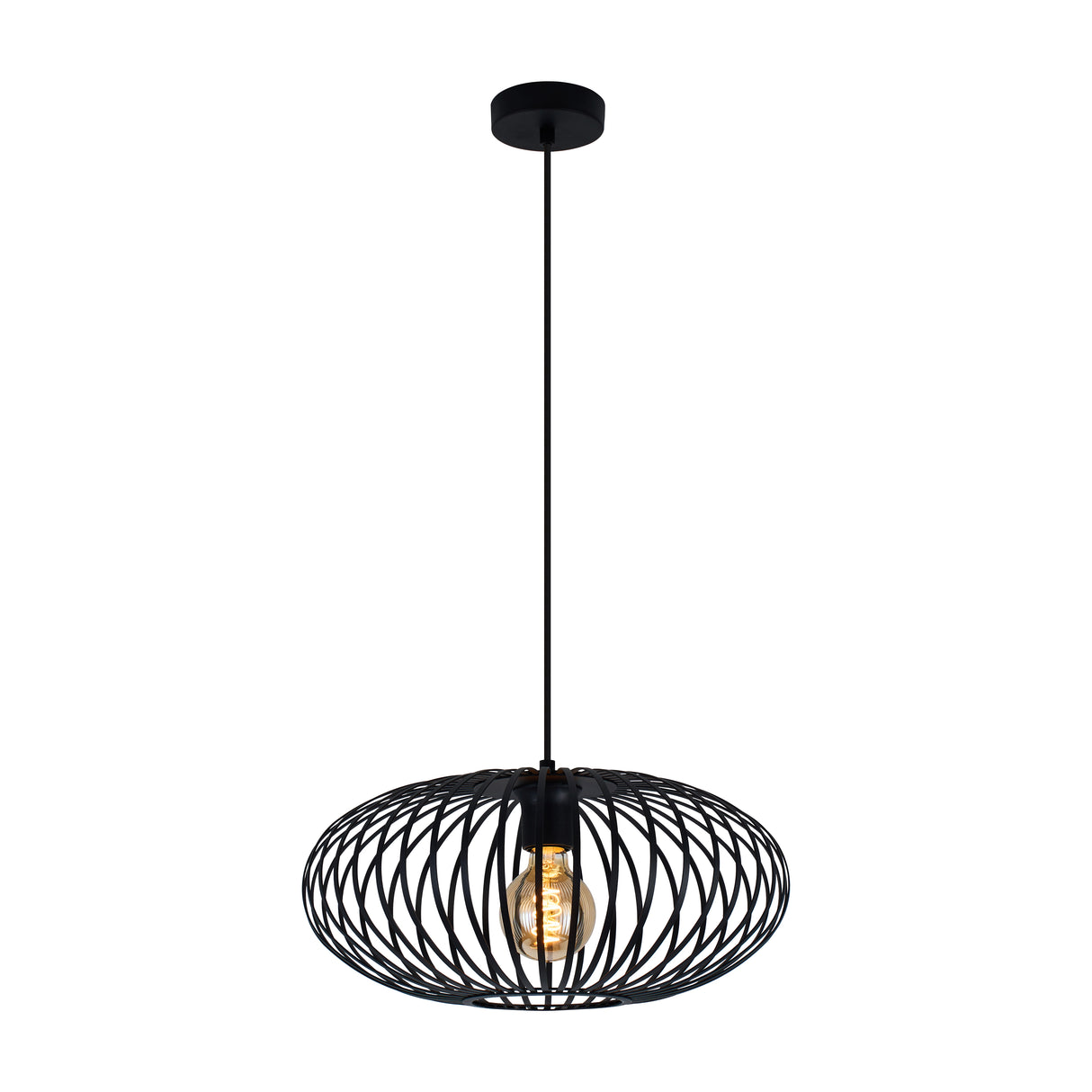 Zwarte hanglamp Orbixa, Rond