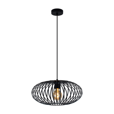 Zwarte hanglamp Orbixa, Rond