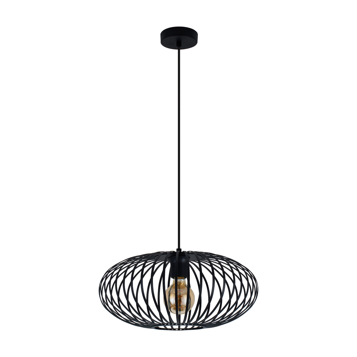 Zwarte hanglamp Orbixa, Rond