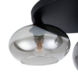 Plafondlamp Smokeglas 3-Lichts – Zwart met E27 Fittingen