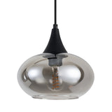 Hanglamp langwerpig Smokeglas 3-Lichts – Zwart met E27 Fittingen