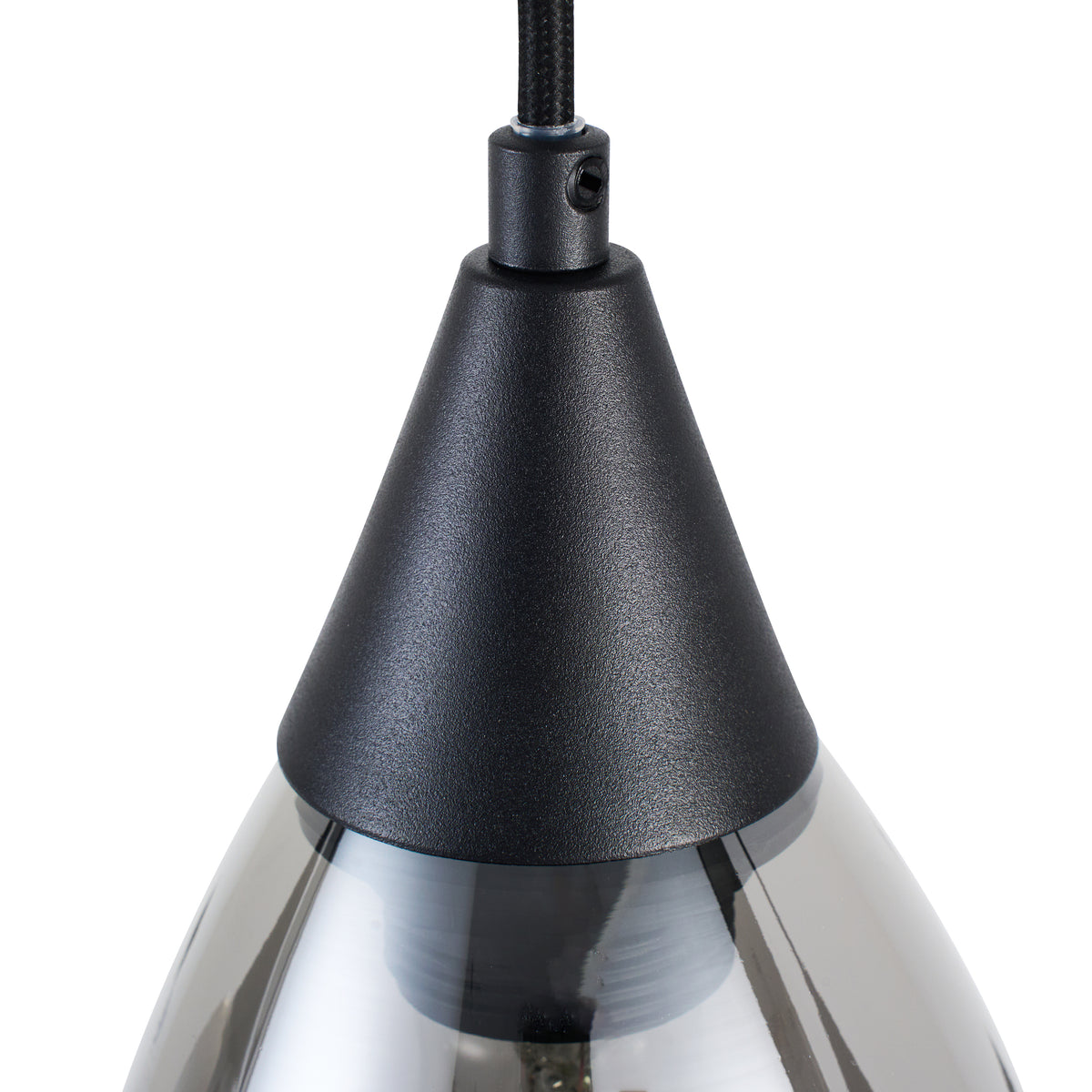 Hanglamp langwerpig Smokeglas 3-Lichts – Zwart met E27 Fittingen
