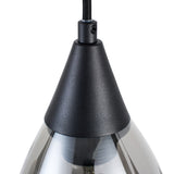 Hanglamp langwerpig Smokeglas 3-Lichts – Zwart met E27 Fittingen