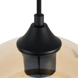 Hanglamp Langwerpig Amberglas 3-Lichts Ø25