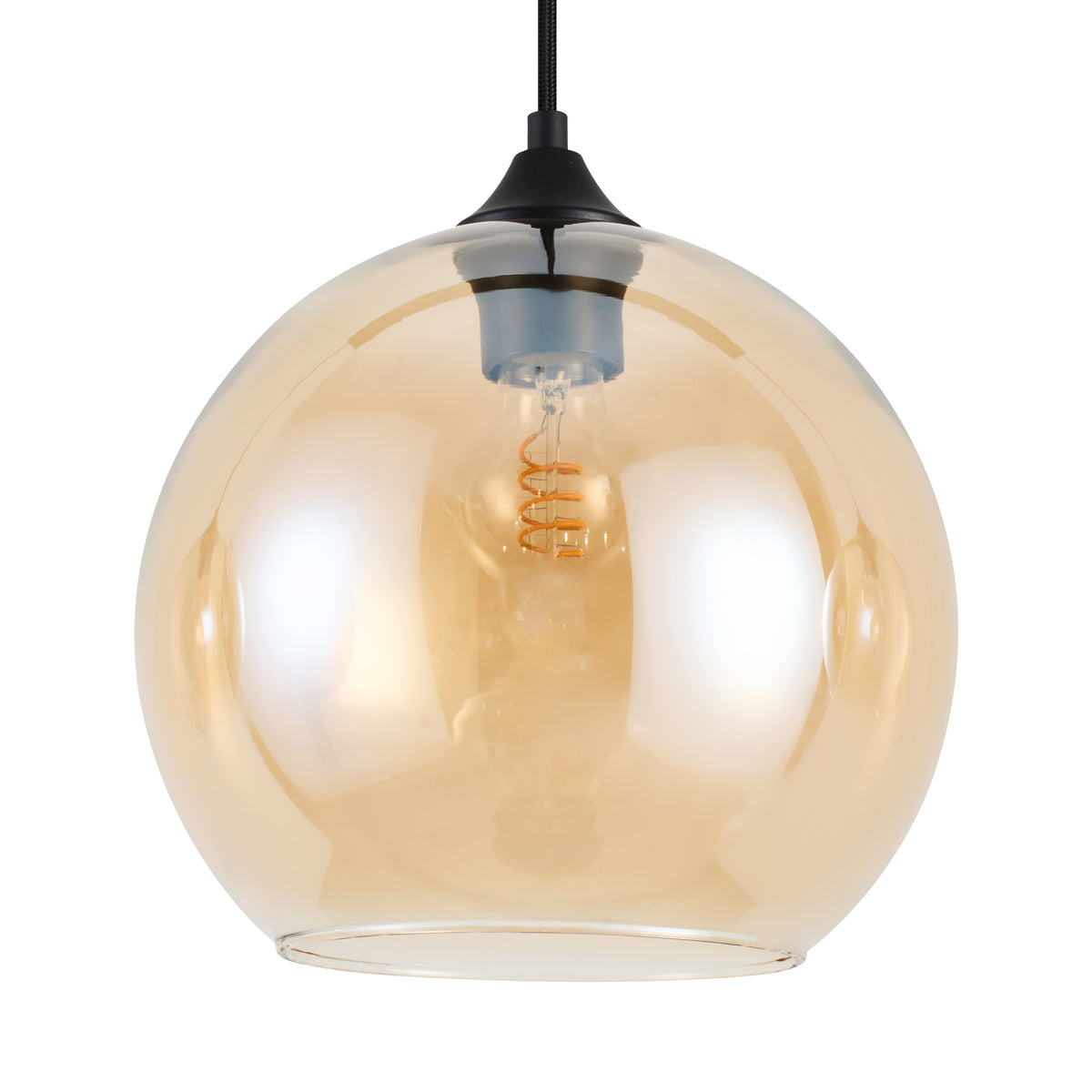 Hanglamp Langwerpig Amberglas 3-Lichts Ø25