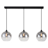Hanglamp Zwart met Fade Glas – 3-Lichts Langwerpig
