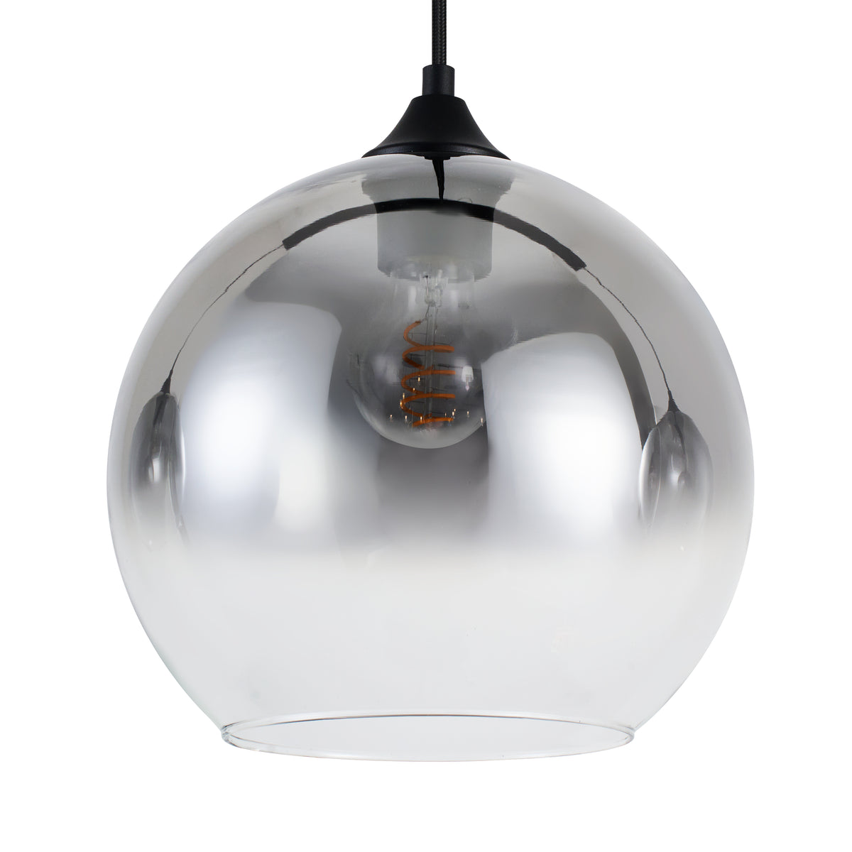 Hanglamp Zwart met Fade Glas – 3-Lichts Langwerpig
