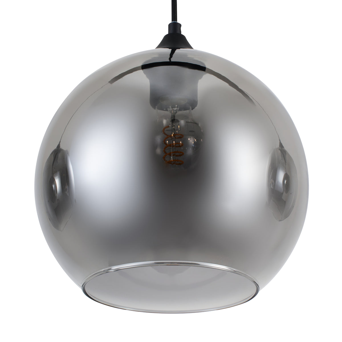 Hanglamp Zwart met Smoke Glas – 4-Lichts Langwerpig | Xavi